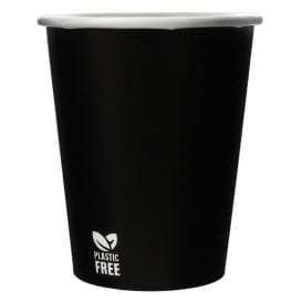 Vaso Cartón Plastic Free 8 Oz/240ml Negro Ø8,0cm (1.000 Uds)