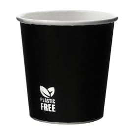 Vaso Cartón Plastic Free 4 Oz/120ml Negro Ø6,2cm (1.000 Uds)