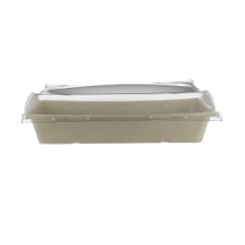 Bandeja Caña de Azúcar con tapa 750ml 220x160x60mm (90 Uds)