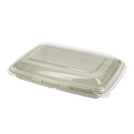 Envase Caña de Azúcar con tapa 600ml 230x160x50mm (15 Uds)