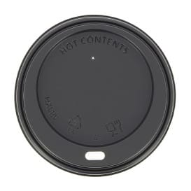 Tapa Travel con Agujero PS para Vaso Cartón Negra Ø8,0cm (1000 Uds)