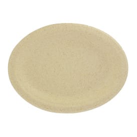 Plato Oval de Pulpa de Trigo Natural 26x20cm (50 Uds)