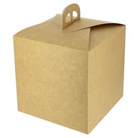 Caja Panettone de Cartón Kraft 1000g 21,5x21,5x21,5cm (100 Uds)