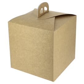 Caja Panettone de Cartón Kraft 500g 18,5x18,5x18,5cm (25 Uds)