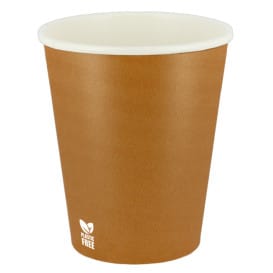 Vaso Cartón Plastic Free 8 Oz/240ml "Caramelo" Ø8,0cm (1.000 Uds)