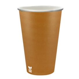 Vaso Cartón Plastic Free 12 Oz/360ml "Caramelo" Ø8cm (50 Uds)