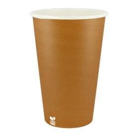 Vaso Cartón Plastic Free 16 Oz/480ml "Caramelo" Ø9,0cm (1.000 Uds)