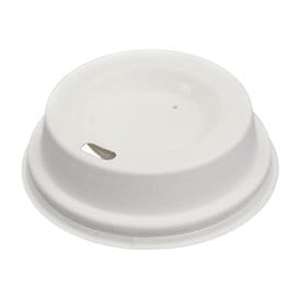 Tapa Travel con Agujero Fibra Moldeada Blanca Ø7,0cm (60 Uds)