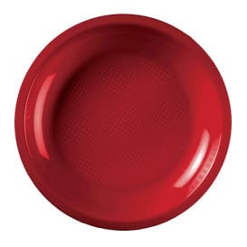 Plato Reutilizable PP Llano Rojo Round Ø22cm (25 Uds)