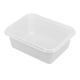 Envase de Plástico PS Blanco 127x91x42mm 300ml (100 Uds)