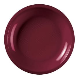 Plato Reutilizable PP Llano Burdeos Round  Ø22cm (50 Uds)