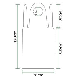 Delantal Polietileno G80 76x120cm Blanco (100 Uds)