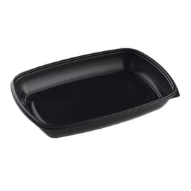 Envase de Plástico PP Negro 1350ml 28x20x4cm (50 Uds)