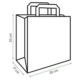 Bolsa Papel Kraft con Asas Planas 70g/m² 26+18x26cm (50 Uds)