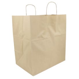 Bolsa Papel Kraft con Asas 120g/m² 36+24x39cm (50 Uds)