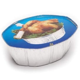 Tapa Cartón Envases Aluminio Ovalado Pollo 2400ml 