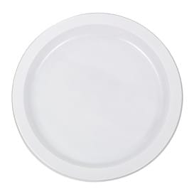 Plato Llano Reutilizable Económico PS Blanco Ø22cm (300 Uds)