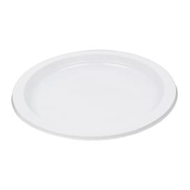 Plato Llano Reutilizable Económico PS Blanco Ø22cm (300 Uds)