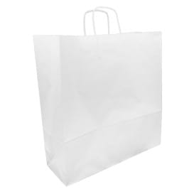 Bolsa Papel Kraft Blanca con Asas 100g/m² 44+15x46cm (200 Uds)