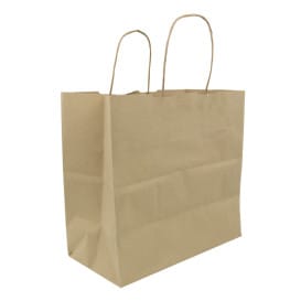 Bolsa Papel Kraft con Asas 100g/m² 27+14x26cm (200 Uds)