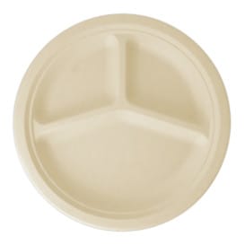 Plato Caña de Azucar 3C Natural Ø260mm (50 Uds)