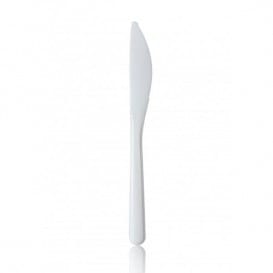 Cuchillo de Plastico Magnum Blanco 185 mm (50 Uds)