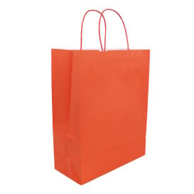 Bolsa Papel Roja con Asas 100g/m² 25+11x31cm (25 Uds)