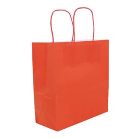 Bolsa Papel Roja con Asas 100g/m² 22+9x23cm (250 Uds)