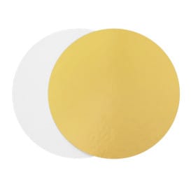 Disco de Cartón Oro y Blanco 320 mm (400 Uds)