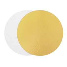Disco de Cartón Oro y Blanco 240 mm (100 Uds)