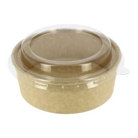 Tarrina Cartón Kraft-Kraft + Tapa RPET 25 Oz/750ml (50 Uds)