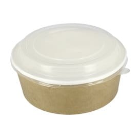 Tarrina de Cartón Kraft con Tapa PP 33Oz/1000ml (25 Uds)