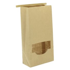 Bolsa SOS Kraft con Cierre y Ventana 12+6x23,5cm (1000 Uds)