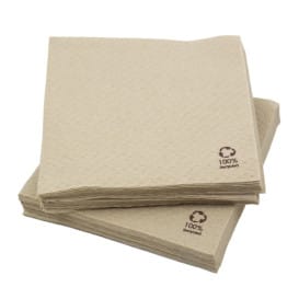 Servilleta de Papel Ecológica Gofrada 30x30cm 1 Capa (100 Uds)