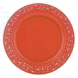Plato Reutilizable PS Redondo "Lace" Naranja 23cm (4 Uds)