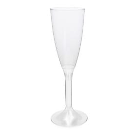 Copa de Plástico Reutilizable 2P Transparente para Cava 120ml (20 Uds)