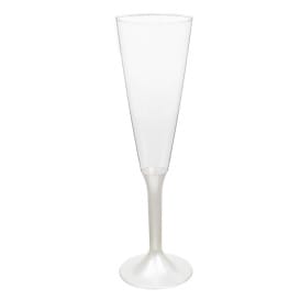 Copa Plástico Cava Pie Blanco Perlado 160ml 2P (200 Uds)