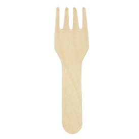 Mini Tenedor de Madera 7,5cm (100 Uds)