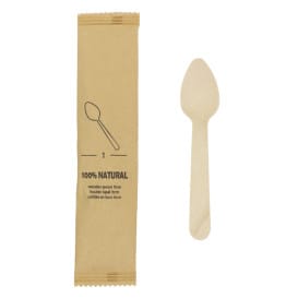 Cucharilla de Madera BIO Enfundada 11cm (500 Uds)