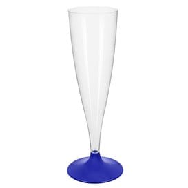 Copa Plástico Cava Pie Azul Perlado 140ml 2P (20 Uds)