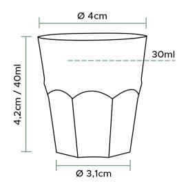 Vaso Plástico Chupito Transp. PS Ø40mm 30ml (2000 Uds)