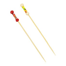 Pinchos de Bambú Decorados en Amarillo 120 mm (1.200 Uds)