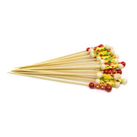 Pinchos de Bambú Decorados en Amarillo 120 mm (100 Uds)