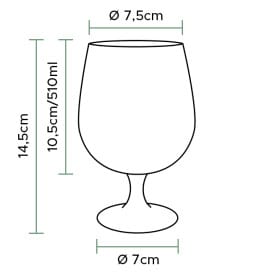 Copa Reutilizable TRITAN para Cerveza Ø75mm 510ml (6 Uds)