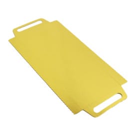 Bandeja Cartón Rectangular Oro Asas 30x12 cm (600 Uds)