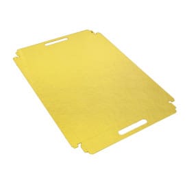 Bandeja Cartón Rectangular Oro Asas 28,5x38,5 cm (100 Uds)