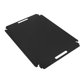 Bandeja Cartón Rectangular Negra Asas 28,5x38,5 cm (100 Uds)