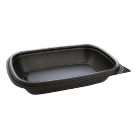 Envase Plástico PP Negro 375ml 20x13x4cm (50 Uds)