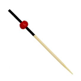 Pinchos de Bambú Decorados Rojo y Negro 7cm (100 Uds)