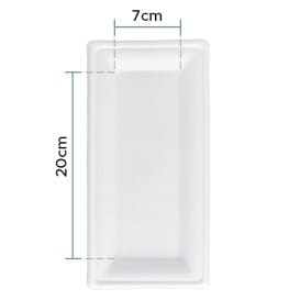 Bandeja Caña de Azúcar Bagazo Blanco 25,5x12,7 cm (50 Uds)